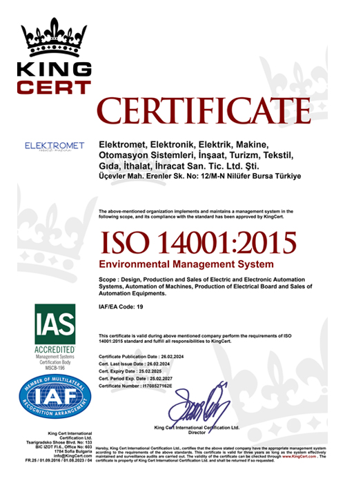 QUALITY CERTIFICATES