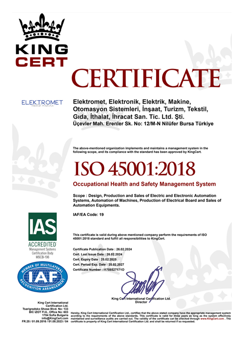 QUALITY CERTIFICATES