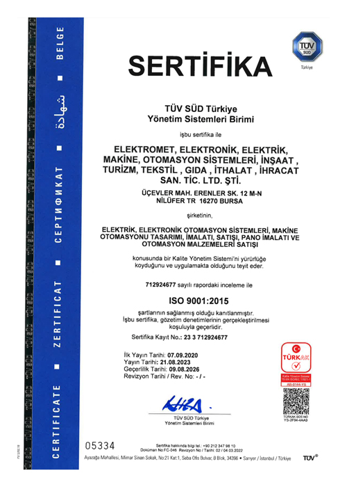 QUALITY CERTIFICATES